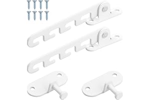 Anseom Set di 2 Ferma Finestra, Bianco Limitatore Apertura Finestra Ferma Finestra Aperta Interno con Viti, Regolatore Chiavistelli di Finestra Adatta per Finestre Scorrevoli, Finestre Normali