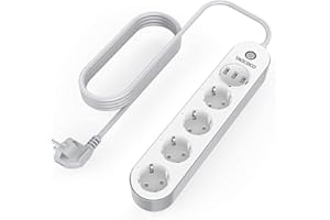 TAOCOCO Regleta inteligente, Smart Power Strip con 4 zócalos y 3 USB, Admite control por voz/Control remoto/Temporizador para la aplicación/Compatible con Alexa Google Home e IFTTT Multiplex Smart