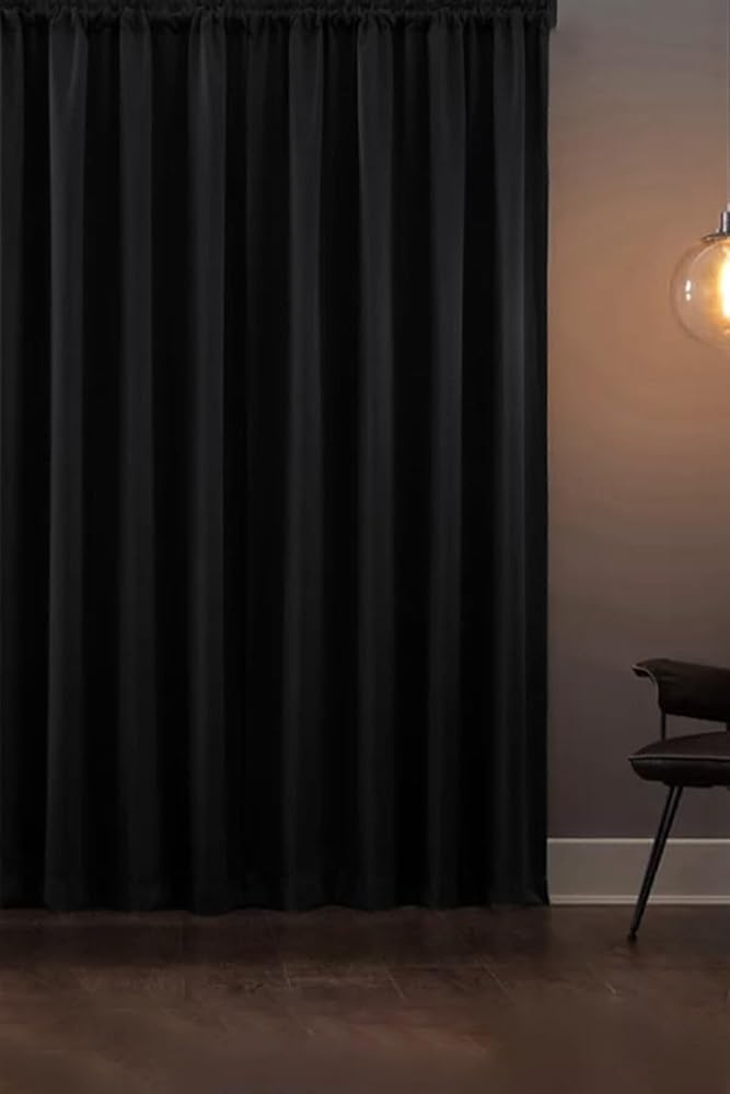ÖZENEV Blackout Işık Geçirmez Fon Perde Siyah Pilesiz Ekstraforlu Karartma Güneşlik 100x200