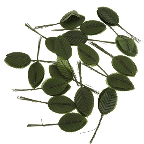 200pcs Künstliche Blätter Deko Blätter Grün Floristik Basteln Hobby Seide Rosenblätter Blumensträuße Hochzeit Knopfhellgrün – dunkelgrün - 6