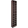 WATSONS BLOCK - Tall Sleek 360 CD / 160 DVD Media Storage Tower Shelves - Dark Oak