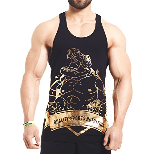 Preisvergleich Produktbild Gym Stringer - Black / Aurum - Tank Top T-Rex - Schwarz / Gold (L)
