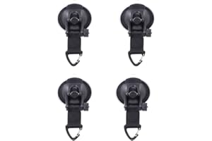 NOTHERS Haihaz Lot de 4 ventouses d'ancrage - Super Ventouse - Kit de Camping - Support à Ventouse avec Crochet de Fixation - pour auvents latéraux de Voiture, tentes, Camping - Accessoires (Noir)