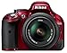 Produktbild Nikon D5200 SLR-Digitalkamera (24,1 Megapixel, 7,6 cm (3 Zoll) TFT-Display, Full HD, HDMI) Kit inkl. AF-S DX 18-55 mm VR Objektiv rot