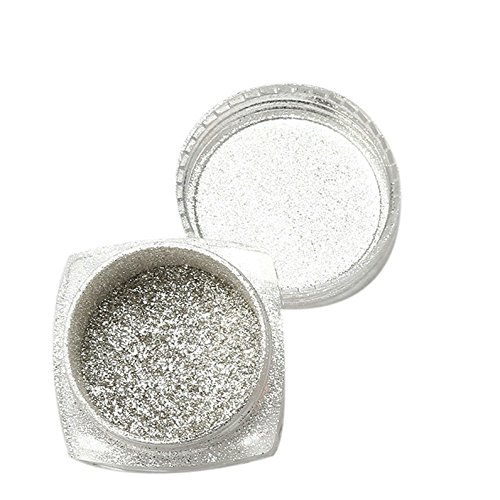 Spiegelpuder holographischer Regenbogen Silber 2 Kasten 1g / Kasten Pigment Puder Chrom Pigment Nagel Glitzern Puder Staub Nagel Pailletten - 5
