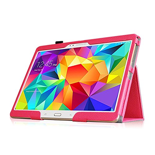 Fintie Samsung Galaxy Tab S 10.5 Hülle Case – Slim Fit Folio Kunstleder Schutzhülle Cover Tasche mit Ständerfunktion für Samsung Galaxy Tab S T800 T805 (10,5 Zoll) Tablet (mit Auto Schlaf / Wach Funktion), Magenta - 8