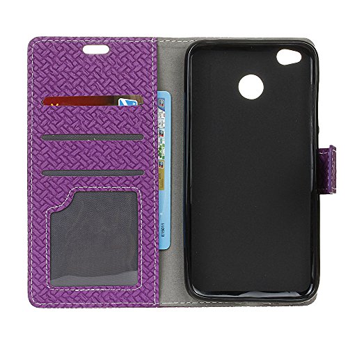 SMTR TPU Case Cover de cuero PU Piel para Xiaomi redmi 4x con cierre magn  tico y funci  n de soporte Ranuras para Tarjetas y Billetera silicona  p  rpura 