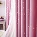 Impression Luxury Ring Top Eyelet Ready Made Sweety Home Curtains Blackout Star Type Curtain for girls with Smooth Fabric Pink