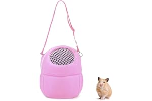 WISHLOTUS Pet Carrier Bag, Portable Outgoing Travel Handbags With Nylon Straps Small Pet Pouch for Hamster Rat Hedgehog Rabbit (S, Pink)