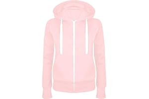 MASRIN Felpa da donna Full Zip Giacca per le mezze stagioni, in tinta unita, con cappuccio, giacca college leggera, con cappuccio, in cotone