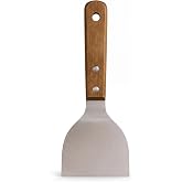 MallArt&reg; Ahşap Saplı Paslanmaz &Ccedil;elik Spatula &ndash; 24cm Eğilimli &Ccedil;ok Ama&ccedil;lı Mutfak Spatulası | Izgara, Burger, Sebze, Temizlik i&ccedil;