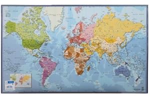 TIGER STATIONERY WORLD DESK MAT EUROPE ASIA AUSTRALIA 595x365mm VIQUEL