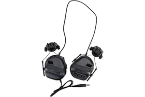 OAREA Auriculares tácticos de Caza táctica del ejército Airsoft Paintball Headset Casco Militar CS Wargame Headphone PTT Walkie Talkie