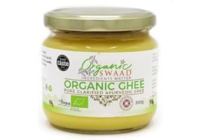 Great Taste 2020 Winner - Organic Certified - Grass Fed Cows – English Ayurvedic Clarified Ghee by Organic Swaad 300g
