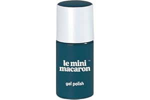 Le Mini Macaron - Vernis Semi-Permanent Black Sesame - Vernis 3 en 1, Base Coat, Top Coat et Couleur - Séchage LED - Application Facile et Rapide - Couleur Gris Foncé & Bleuté, Flacon 8.5ml