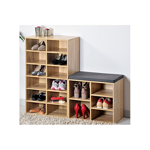 Kesper 15825 Schuhschrank mit Sitzkissen, Bambus-Spanplatte, sonoma eiche, 51,5 x 29,5 x 48 cm - 2