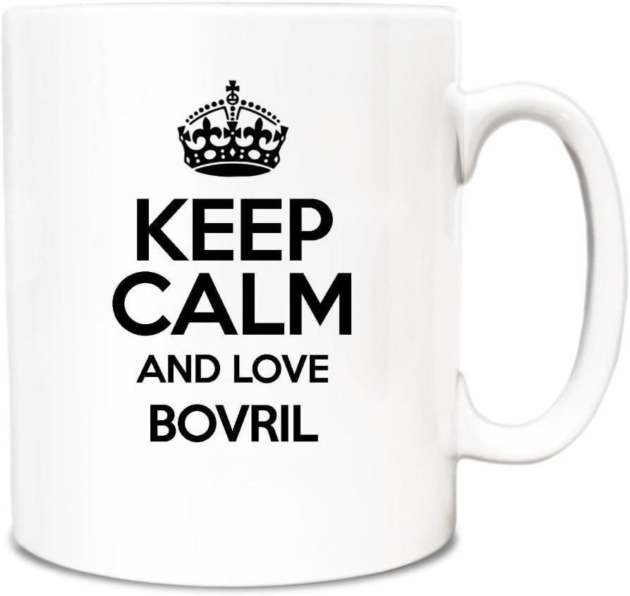 Duke Gifts BLACK Keep Calm and Love Bovril Mug TXT 2218