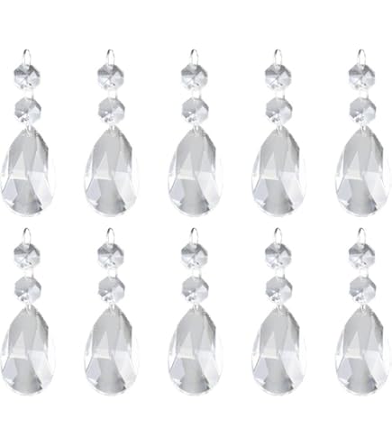 Bobeche Tazza In Cristallo Trasparente Ø14.7cm - Ricambio Per Lampadari - Design Lisa Con Fori Per Pendagli - Foto 8