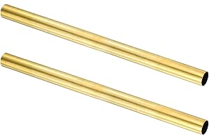 sourcing map 2Pcs H62 Brass Round Tube, 17mm OD 0.5mm Wall Thickness 300mm Length Seamless Precision Straight Pipe Tubing for DIY Projects Crafts Gardening Industry Precision Applications