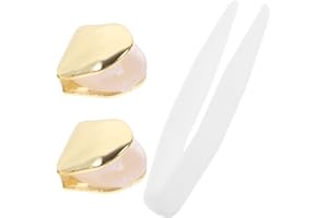 Healifty 2 stücke vergoldet Grill hip hop top Zahn einzigen Grill Kappe für Mund (golden)