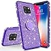 Produktbild Homikon Silikon Hülle Kompatibel mit Huawei Mate 20 Überzug TPU Bling Glitzer Strass Diamant Schutzhülle mit 360 Grad Ring Ständer Soft Flex Durchsichtig Silikon Handyhülle Tasche Case - Lila