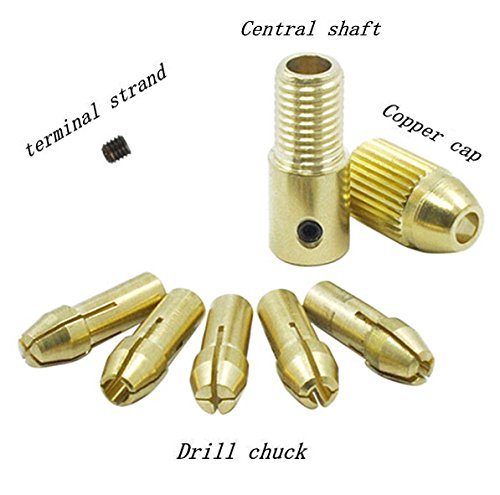 JTENG Spannzangen-Set (Spannmutter, Spannzangen 0,5/1/1.5/2.5/3.0 mm) Bohrer Spannzange 10 stk. kleiner elektrisch Micro Twist Bohrfutter Set mit Inbusschlüssel Schnellspannbohrfutter High Speed Stahl Spiralbohrer - 6
