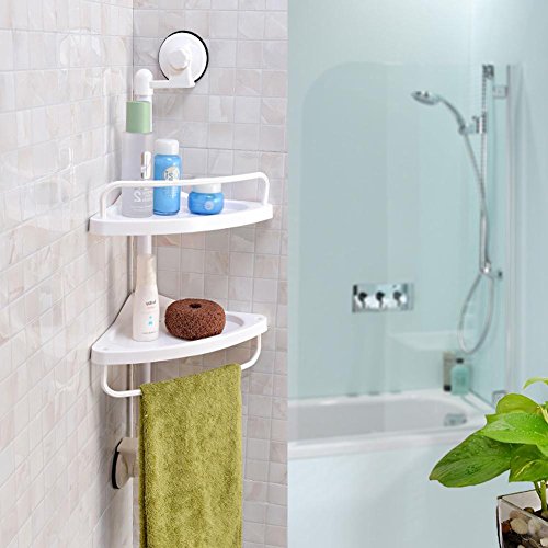 Küche Mit Doppel-Mode zu Hause Starken Saugnapf Doppel Dreieck Wand Badezimmer Regal , Weiß , 2 Layer - 3