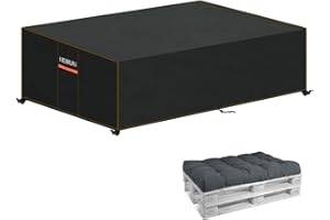 HEIMUNI Funda Sofá Exterior Impermeable 2 Plazas, Funda para Sofá de Jardin 420D Oxford, Funda para Sofá de Palets Funda Protectora de Sofá de Jardin Anti UV, Funda Sofa Palets Exterior 130x85x40cm