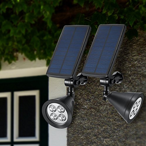 Amir Solarleuchten Garten, 200 Lummen Solar Lichter, 360 ° Einstellbar auto-on/off Flag Pole Lichter, Wasserdichte Outdoor Spot Licht, Solar Garten Lichter, Sicherheits Wand Licht für Garten, Pool, Baum, Hof, etc. (Farbe ändern) - 7