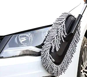 Cloyster Cleaning Car Brush, 1 Pcs Car Duster Brush Windshield Brush Microfiber Car Duster Microfiber Washing Cleaning Brush Extendable Handle for Cars, Kitchens, Bathrooms, Furniture