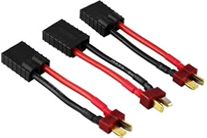 OliYin 3pcs Male Deans à Femelle TRX Traxxas Adaptateur Connecteur Chargeur Câble 14awg 1.96in pour Slash E Revo (Pack de 3)