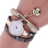 shangjunol Frauen-M?dchen-Klein Dial Mehrschichtige Quarz-Uhr-Legierungs-Metallanh?nger-Armband Armbanduhr Hand Dekor