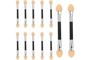 ZELHYEUU Brosse à Paupières, 12 Pcs Sponge Ombre à Paupières Pinceau, Pinceau de Fard à Paupières Double Face, Applicateur Fard à Paupières