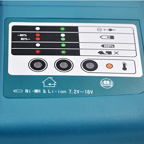 Akku und Ladegerät für Makita Werkzeugakkus BL1830 3,0Ah 18V Li-Ion Ersatz DC18RA DC18RC 194337-6 - 3