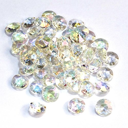SiDeSo® Dekosteine 100 Stück 12mm 1,2cm Diamanten Acryl Tischdeko Hochzeit (irisierend)
