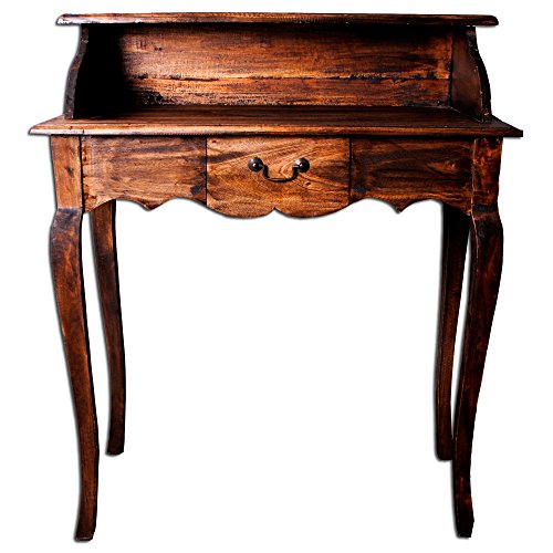 SHABBY CHIC SEKRETR MASSIVHOLZ SCHREIBTISCH BRO HOLZ RUSTIC BROWN Indo 92x80cm SHABBY CHIC SEKRETR MASSIVHOLZ SCHREIBTISCH BRO HOLZ RUSTIC BROWN Indo 92x80cm