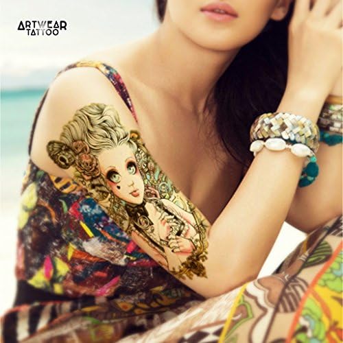 Artist Temporary Tattoo (water transfert) "Lil Girl" - ArtWear Tattoo Women - B0060 M