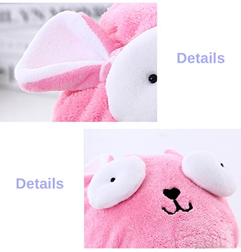 Lustig Kinder Haartrockentuch Kopfhandtuch Polyester Mikrofaser Kopftuch Haarturban Weiche Schnell Trocken Haar Handtuch von FakeFace, Pink - 3