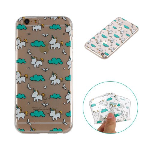 Yidaxing Funda iPhone 6  Carcasa de Silicona Transparente Funda TPU Gel Carcasa Ultra Delgado Suave Funda Protectora Ligera Carcasa Blanda Flexible Caja Anti Rasgu  os Anti Choque con dise  o   nico -Unicornio