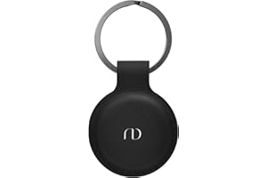 Nereides PU Leather Case Compatible with Airtag Holder, Anti-Scratch Keyring with buckle, Full Protective Cover for Key/Cat/Dog (Black)