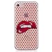 Produktbild iPhone 7 Hülle (4,7 zoll),iPhone 7 Schutzhülle, Vemos iPhone 7 Silikon Hülle Transparent Handyhülle Cool Rote Polka Lippen Muster Gel Schutzhülle Extra Slim Dünn Weichem Handytasche Weich Flexibel Silikonhülle TPU Durchsichtig Crystal Clear Schutz Handy Hülle Backcover Case Tasche Etui Bumper für Apple iPhone 7 (4,7 Zoll)