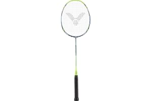 Victor DX Light Fighter 60 Badminton/Squash Racket, 6U-G5, 78 g, White, Head Heavy Balance with Flexible Shaft, for Attacking Players, Strung, MAX. Tension at 26-27 lbs, Racket Cover Included