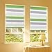 Produktbild Duo Rollo Doppelrollo Klemmfix für Fenster ohne Bohren Wandmontage mit Klemmträger 85x150cm(BxH) Weiß-Grün-Grau