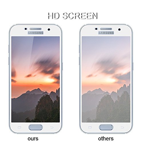 [2 Stück]Samsung Galaxy A5 2017 Panzerglas – EUGO 3D Full Coverage 9H Gehärtetem Glas Schutzfolie Displayschutzfolie Panzerglas – Weiß - 2