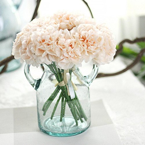 Künstliche Blumen Home Decor Fake Pfingstrose Saflor Blumenstrauß Blumengarten 1PC (Pink) - 3