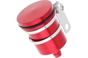 Windance Réservoir de liquide de frein avant et arrière en aluminium CNC 8mm Coupe d'huile pour Yamaha Kawasaki Honda Ducati Suzuki KM BMW Aprilia (Rouge)