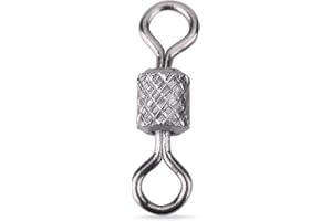 YOSOO HEALTH GEAR 100 pièces pivotant de pêche, connecteur de ligne de crochet de pêche, connecteur pivotant à roulement à billes en alliage de cuivre pour résister à la traînée lourde du poisson(4#)