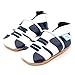 Soft Leather Baby boy Shoes with Suede Soles by Dotty Fish Navy and White Trainer design - 6-12 months