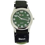 BOXX Herren Khaki Klettverschluß Armband Uhr Khaki Ziffernblatt
