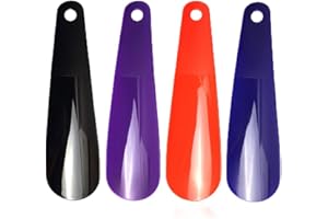 KAPSING Set di 4 calzascarpe, mini set di calzascarpe portatili in plastica resistenti, progettati per varie scarpe e stivali per tutte le dimensioni del piede (nero, arancione, viola e blu)